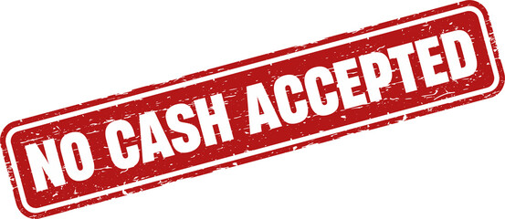 No cash accepted square grunge stamp