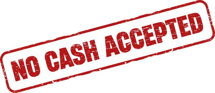 No cash accepted square grunge stamp