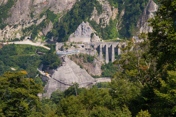 Kurobe dam view form Kurobedaira, Tateyama Kurobe Alpine Route, Japan