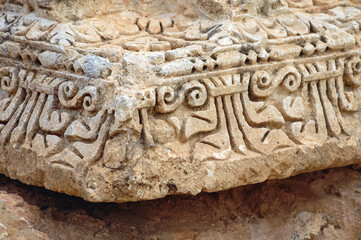 Details of ruins of Roman ancient city Sufetula in Sbeitla city in north-central Tunisia
