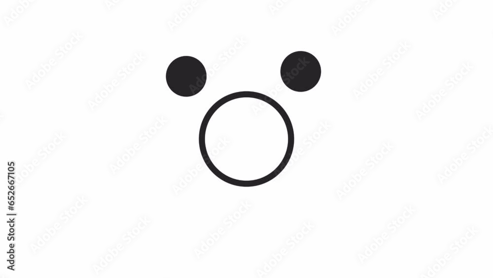 Poster two dots spinning around circle black and white loading animation. points rotate outline 2d cartoon 