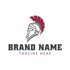 Spartan helmet logo icon vector illustration