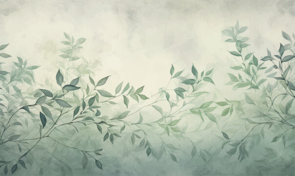 Watercolor floral background, texture. leaves. pastel colors