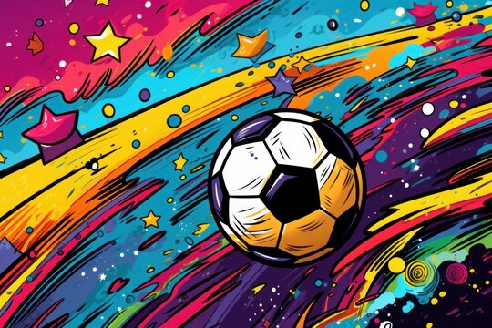 soccer stadium football doodle art illustration background.