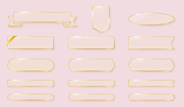 金フチの横長の透明フレーム