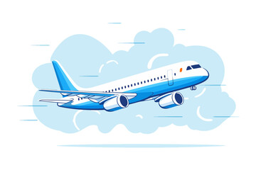 Line icon airplane for web, white background © twilight mist