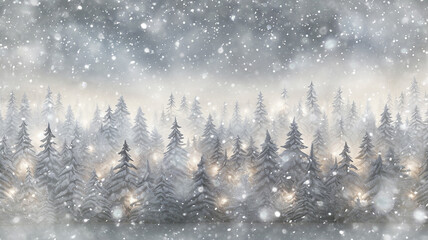Fototapeta premium snow snowfall abstract christmas white background, christmas tree decoration, copy space, white blizzard blurred background decoration new year in winter