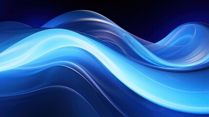 Obraz premium abstract blue transparent wave and lines background. Dynamic data analysis and visualization.