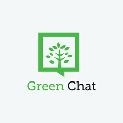 Green Chat Logo Template Design Vector