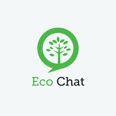 Eco Chat Logo Template Design Vector