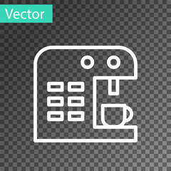 Black Coffee machine icon isolated on transparent background. Vector