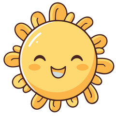 Cute smiling sun icon.