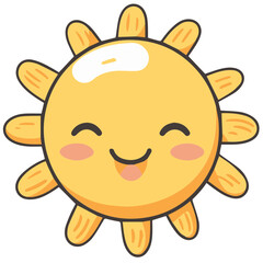 Cute smiling sun icon.