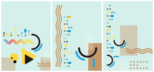 Geometric banner. Set of vector illustrations. Clean style backgrounds