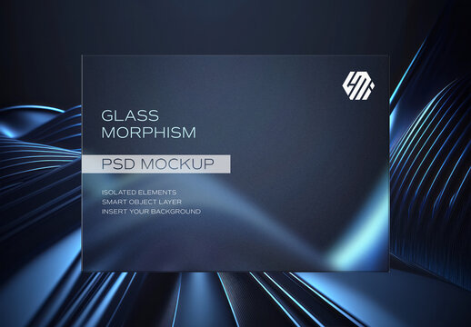 Transparent Frosted Glass Morphism Mockup on Editable Background. Generative AI