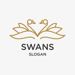 Swans logo icon design template vector illustration