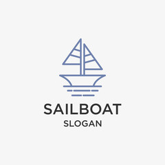 Sailboat logo icon design template vector illustration	