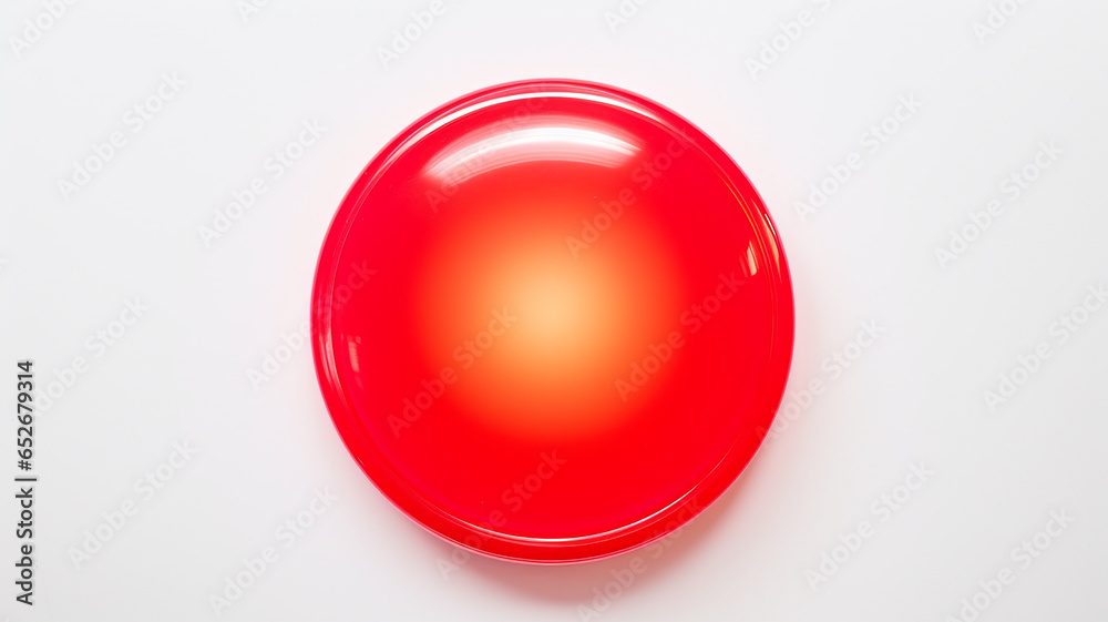 Aufkleber red light fluorescent button isolated on the background of computer graphics website design
