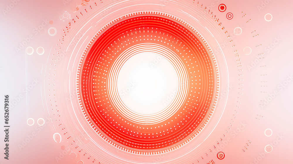 Poster red light fluorescent button isolated on the background of computer graphics website design