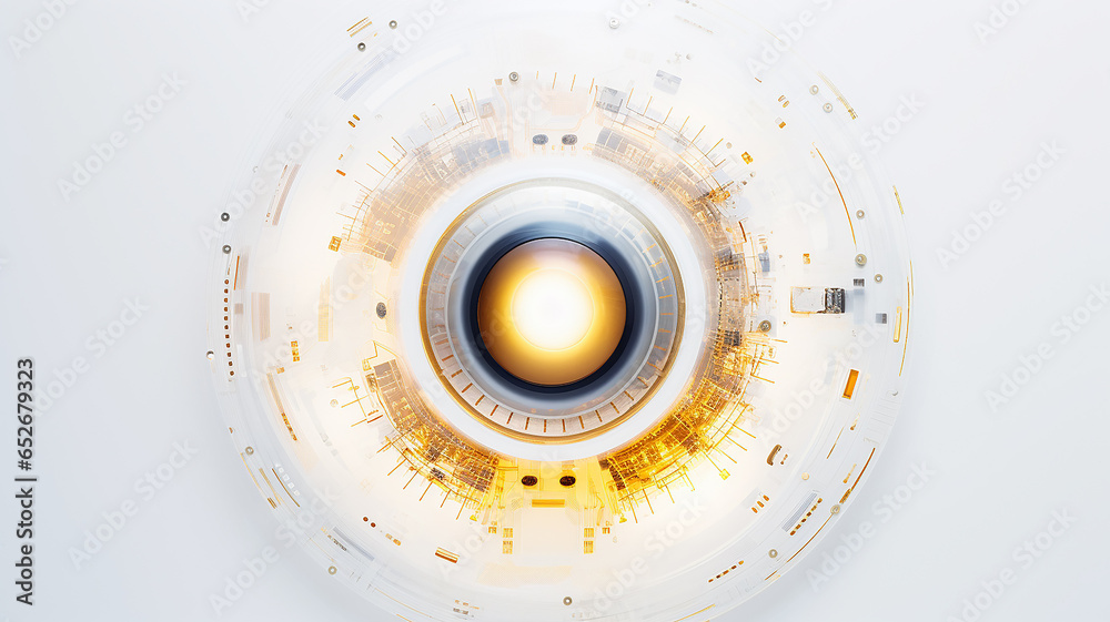 Aufkleber white computer chip light fluorescent button isolated on the background computer graphics website design