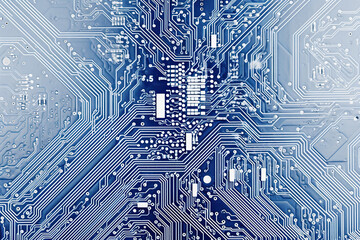 top view of circuit board and electrical equipment on surface