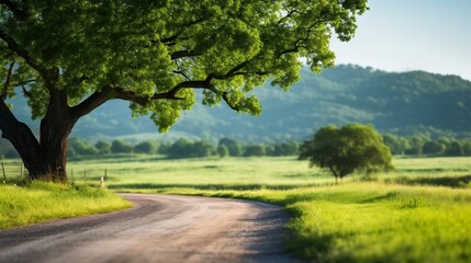 Blurred winding country road as background imag