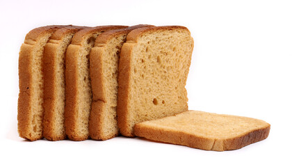 Brown Bread on white background, new angles
