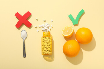 Diabetes disease concept. Rules of a healthy lifestyle.