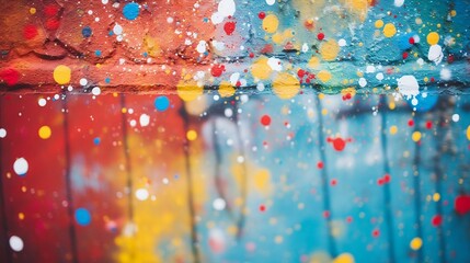 Blurry graffiti wall background with bold, vibrant colors