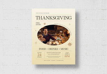 Thanksgiving Flyer Layout for Autumn Fall Event in Modern Style
