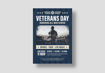 Veterans Day Flyer Layout for Military Army Veteran