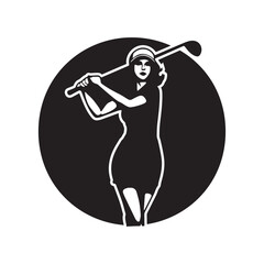 illustration of a woman golfer with a golf club