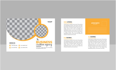 Corporate postcard design template, Creative Vector Postcard Template, New Modern Postcard Design .
