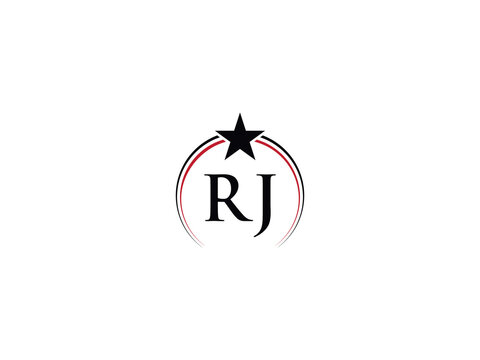 New RJ Logo Art, Initial Luxury Rj jr Star Logo Icon Vector Png For You