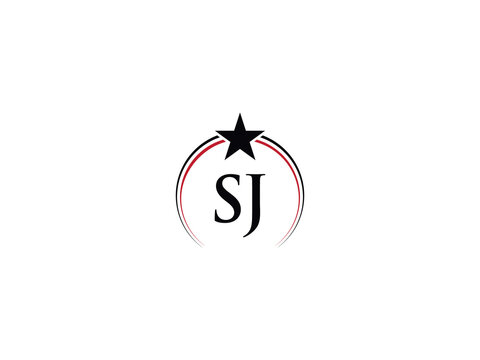 Luxury SJ Star Logo Template, Minimalist Sj js Logo Icon Vector Png Image