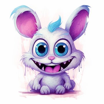 monster hare on a white background character.