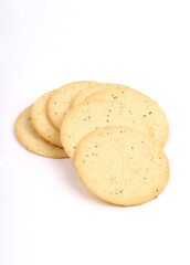 Potato Biscuit on white background, new angles