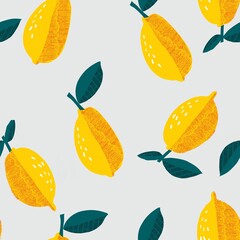 Graphic lemons seamless pattern