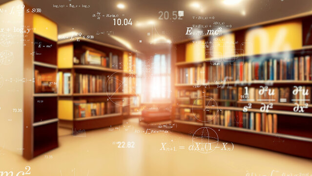 Library and research image. Science and technology.