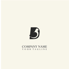 Letter D dove bird logo design vector.