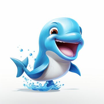 recommend clip art: dolphin on a white background character.