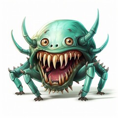 Obraz premium monster children's character. Cartoon design element on white background.