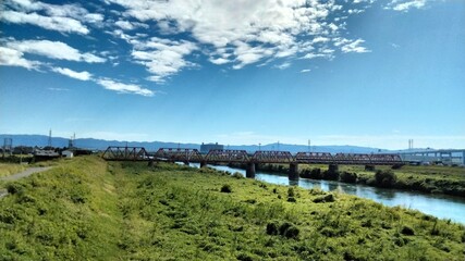 National Route 478, spanning the Uji and Katsura rivers, Kyoto, Japan
