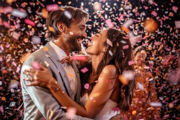 Joyful Hispanic Couple Dancing in Celebration