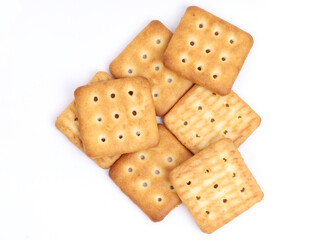 sweet and salted cookies on white background, new angles 