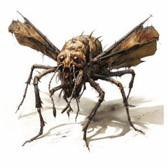 insect monster on a white background character. - obrazy, fototapety, plakaty