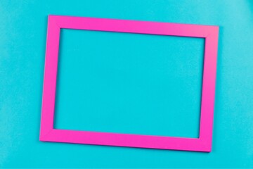Pink Frame on Blue Background