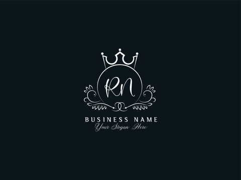 Professional RN Logo Icon, Abstract Rn nr Luxury Signature Logo Letter