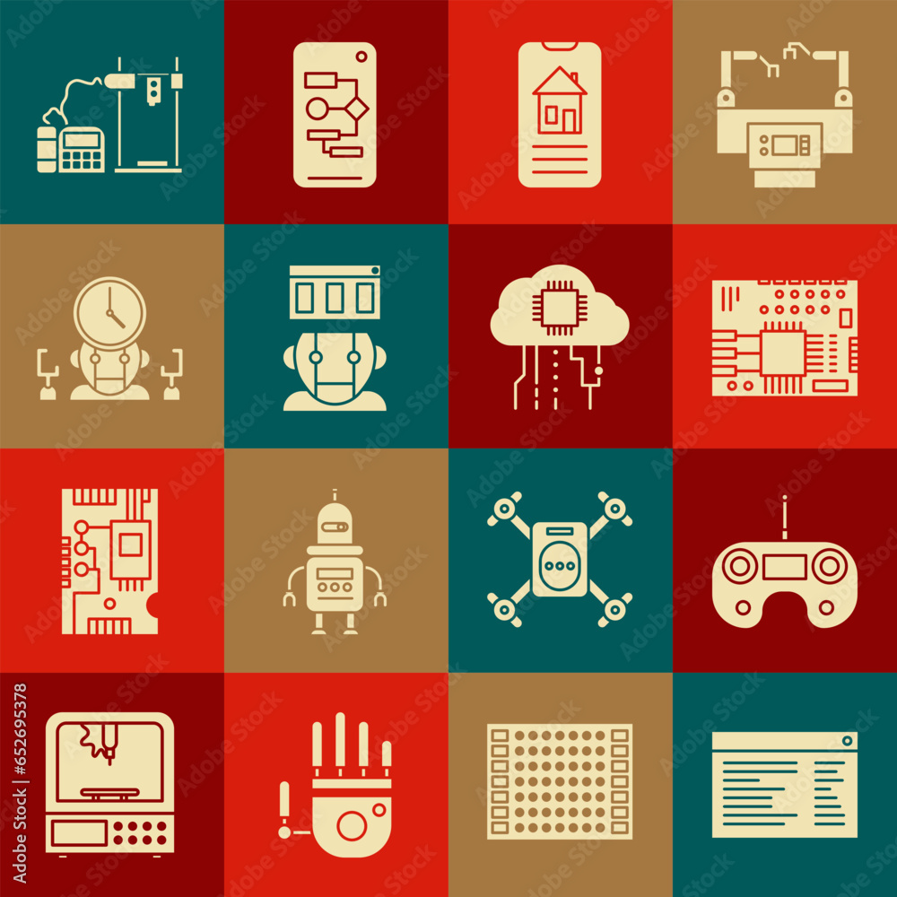 Poster set software, web developer programming code, remote control, printed circuit board pcb, smart home,