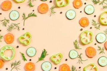 Salad Ingredients as Food Pattern Flatlay